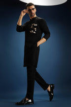 Sequence Kurta - Hand Embroidered Designer Kurta - Black