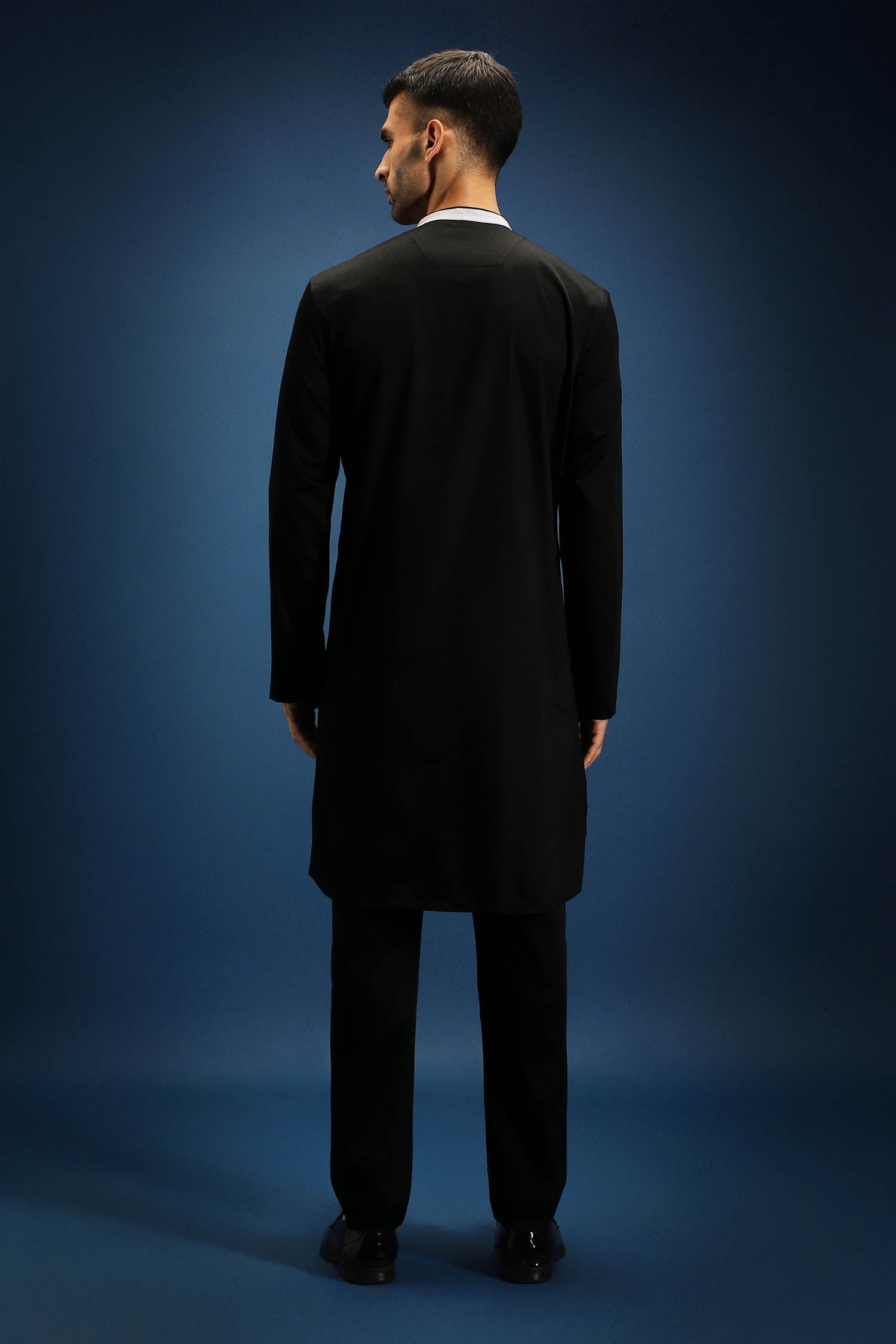 Nocturne Patch Kurta - Hand Embroidered Designer Kurta - Black