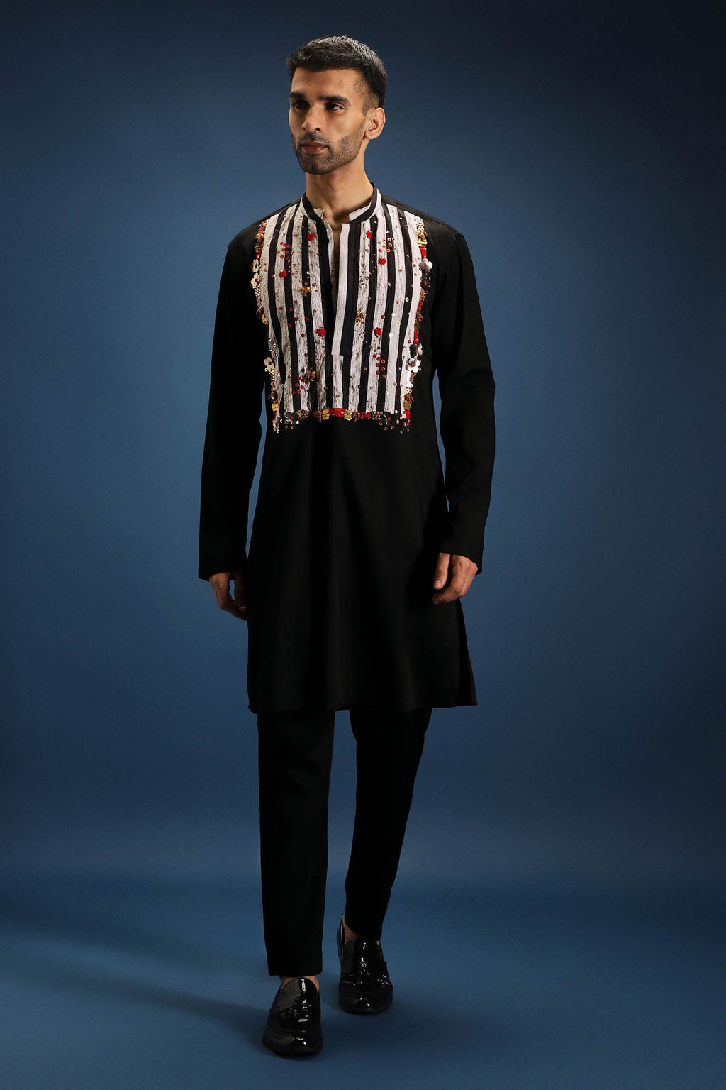 Mystic Kurta - Hand Embroidered Designer Kurta - Black