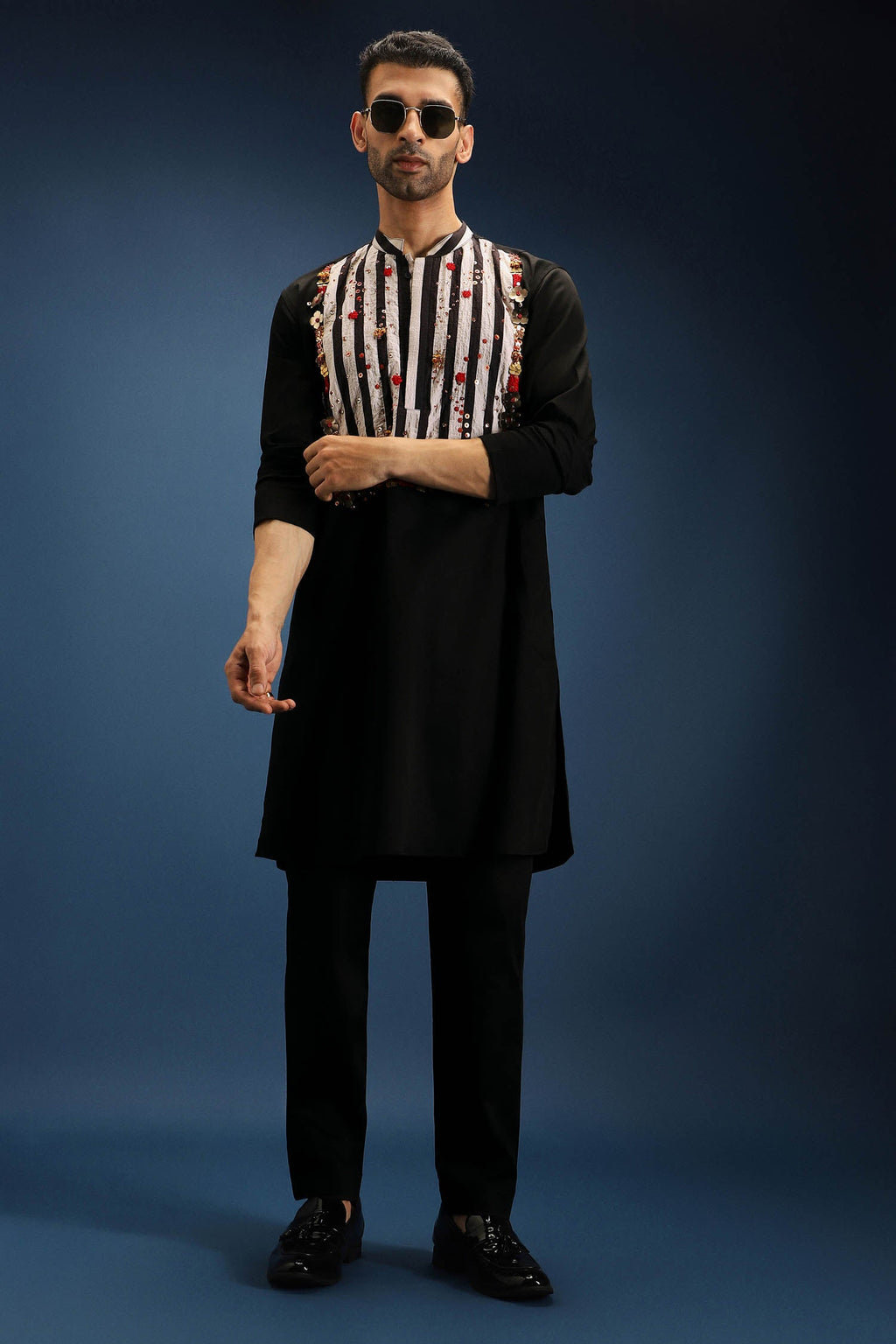 Mystic Kurta - Hand Embroidered Designer Kurta - Black