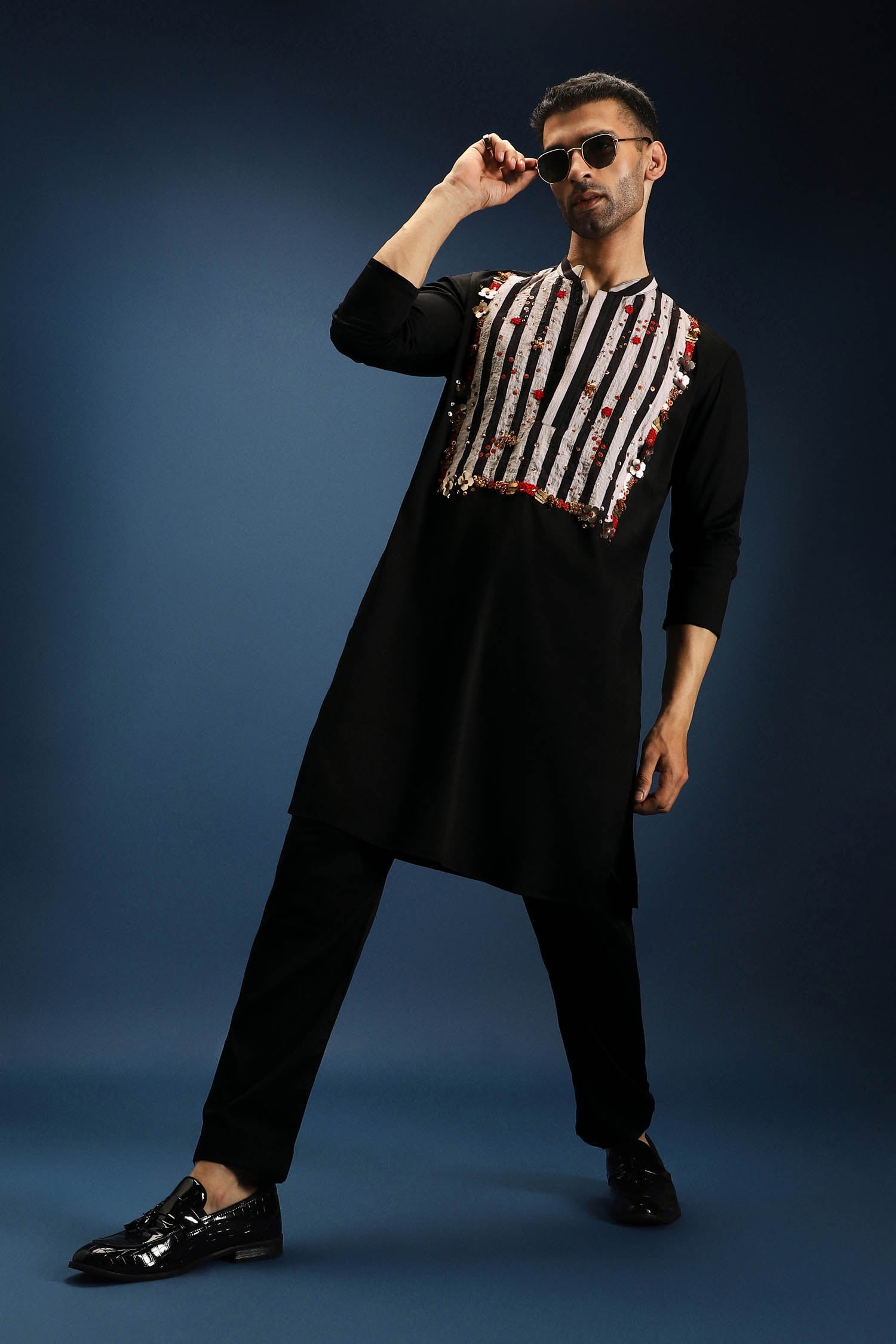 Mystic Kurta - Hand Embroidered Designer Kurta - Black