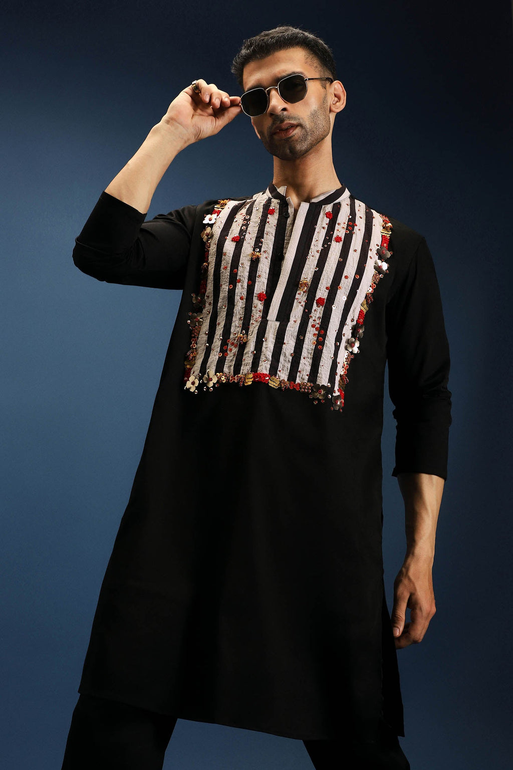Mystic Kurta - Hand Embroidered Designer Kurta - Black