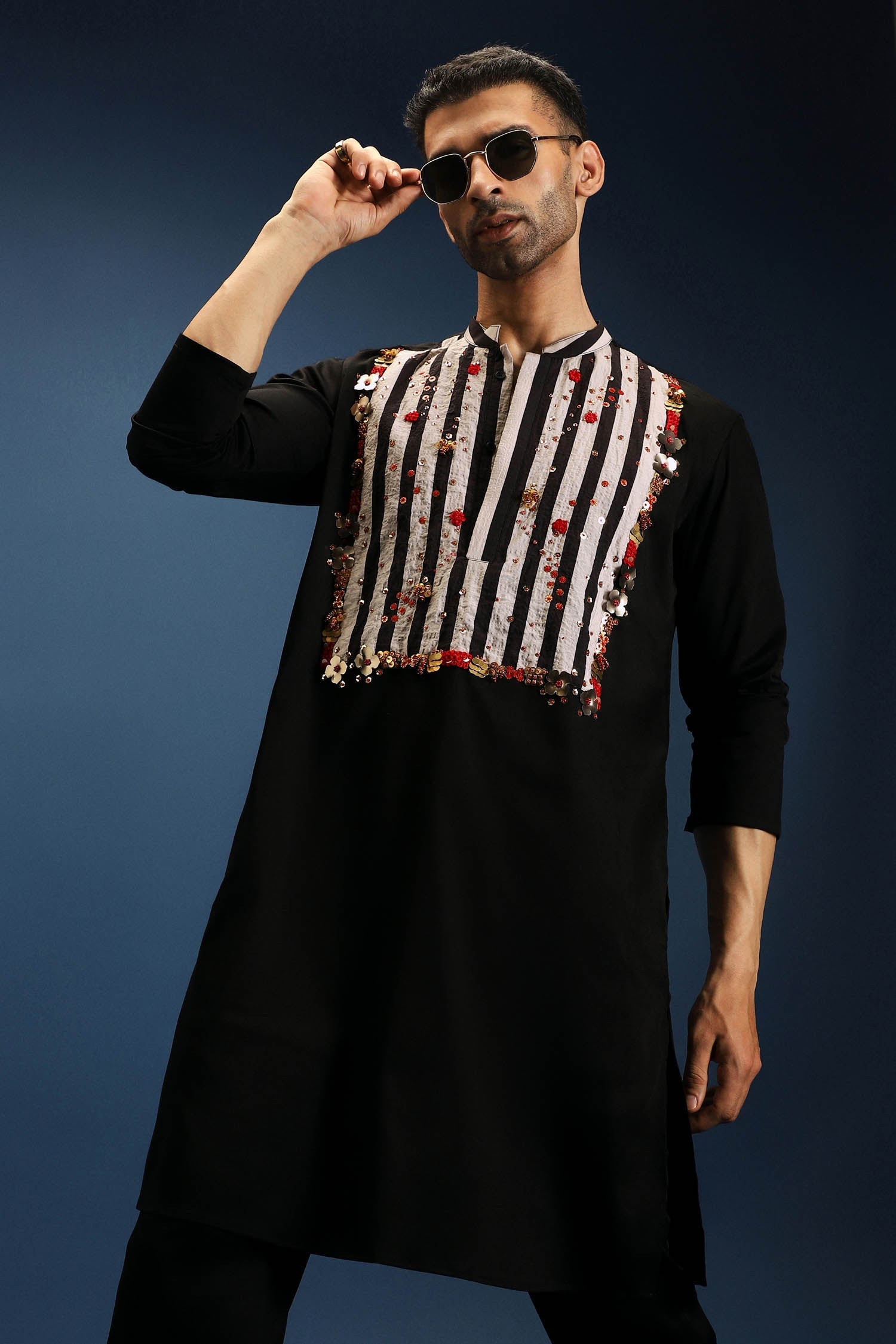 Mystic Kurta - Hand Embroidered Designer Kurta - Black