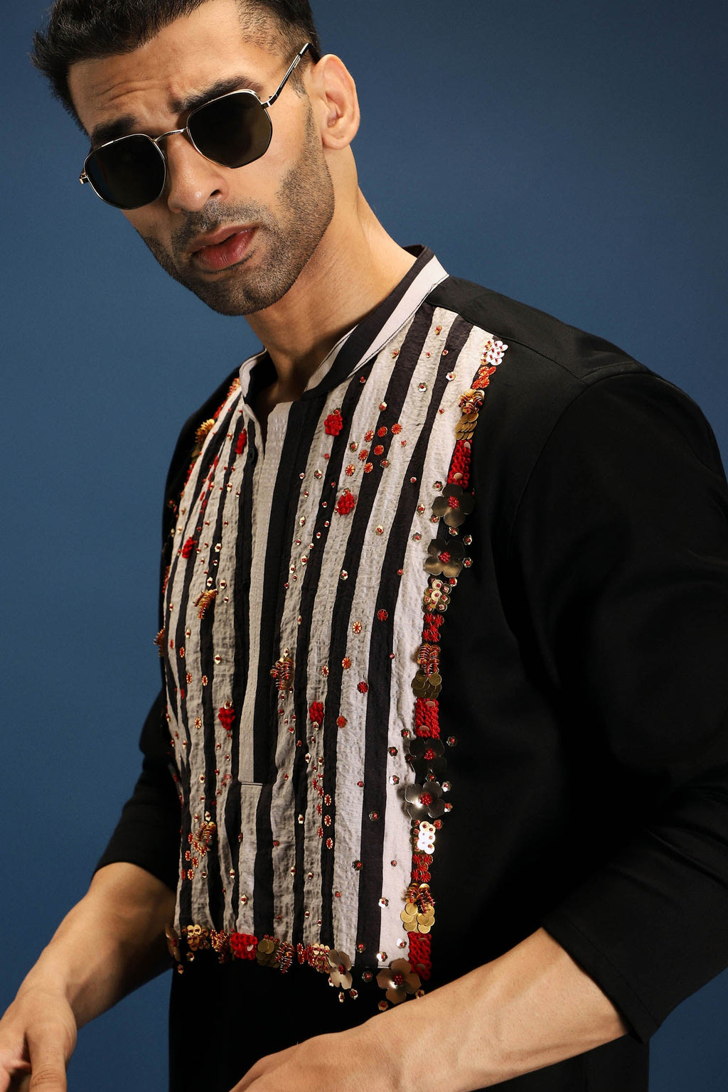 Mystic Kurta - Hand Embroidered Designer Kurta - Black