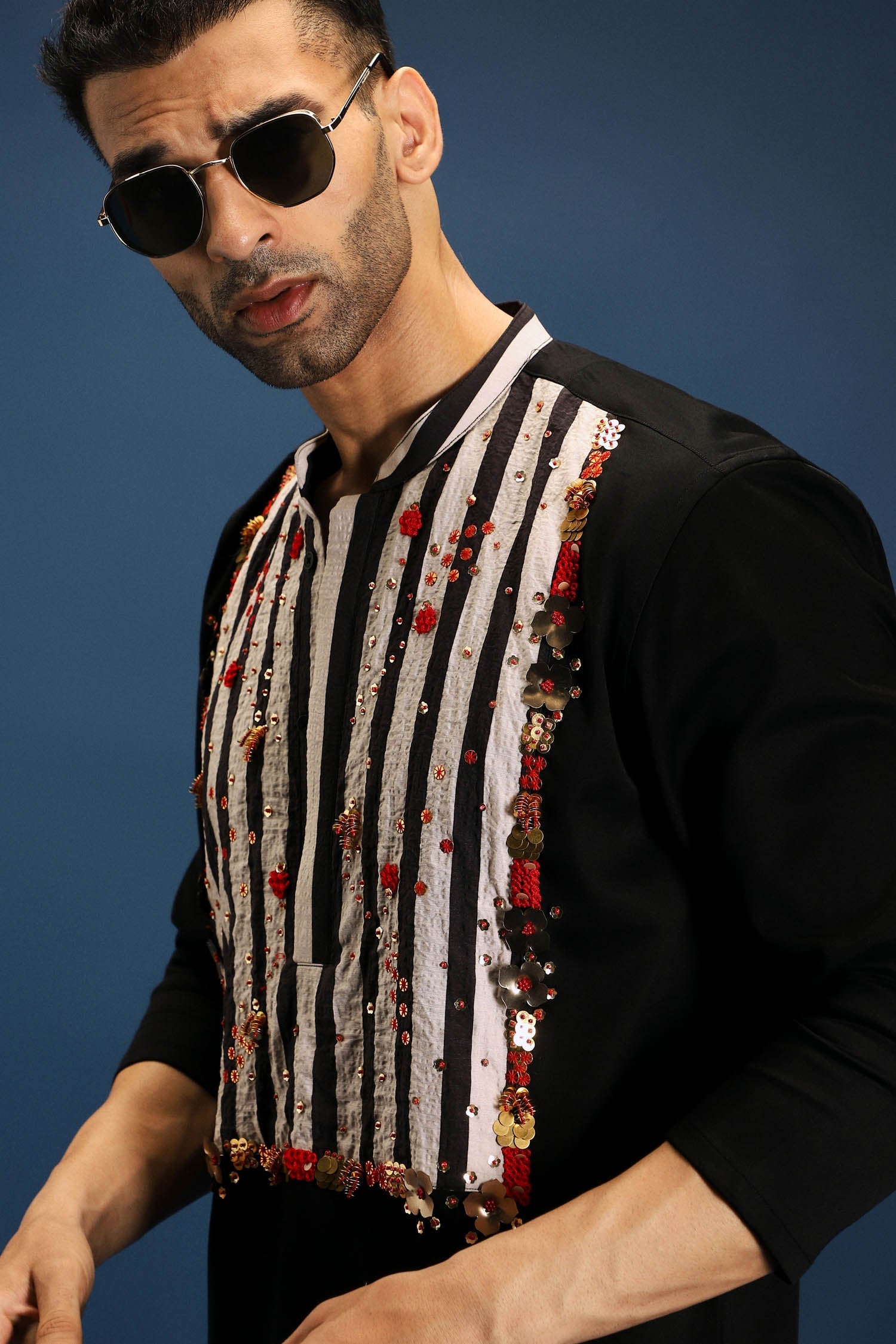 Mystic Kurta - Hand Embroidered Designer Kurta - Black