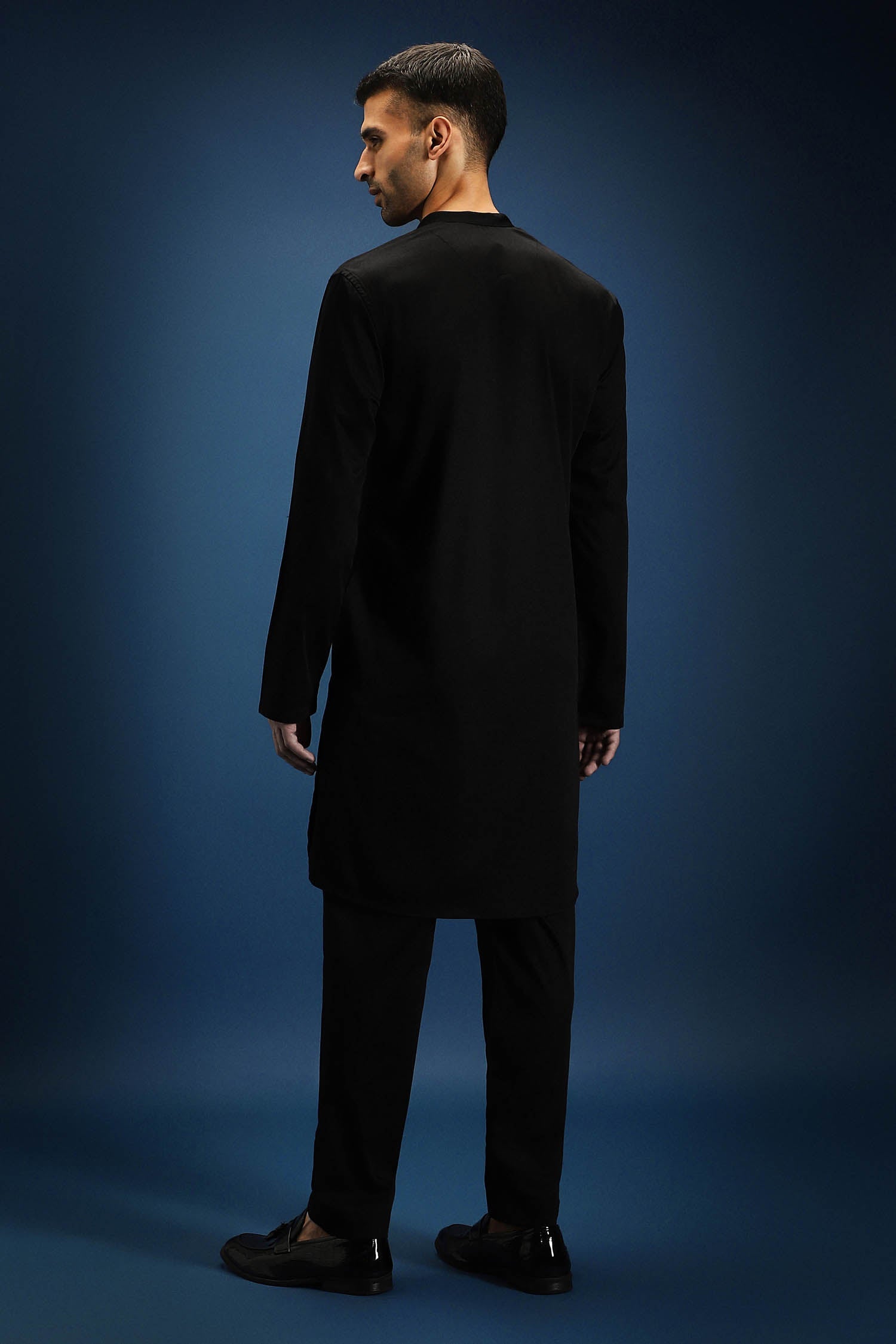 Solstice Kurta - Hand Embroidered Designer Kurta - Black