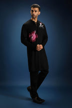 Solstice Kurta - Hand Embroidered Designer Kurta - Black