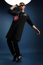 Solstice Kurta - Hand Embroidered Designer Kurta - Black
