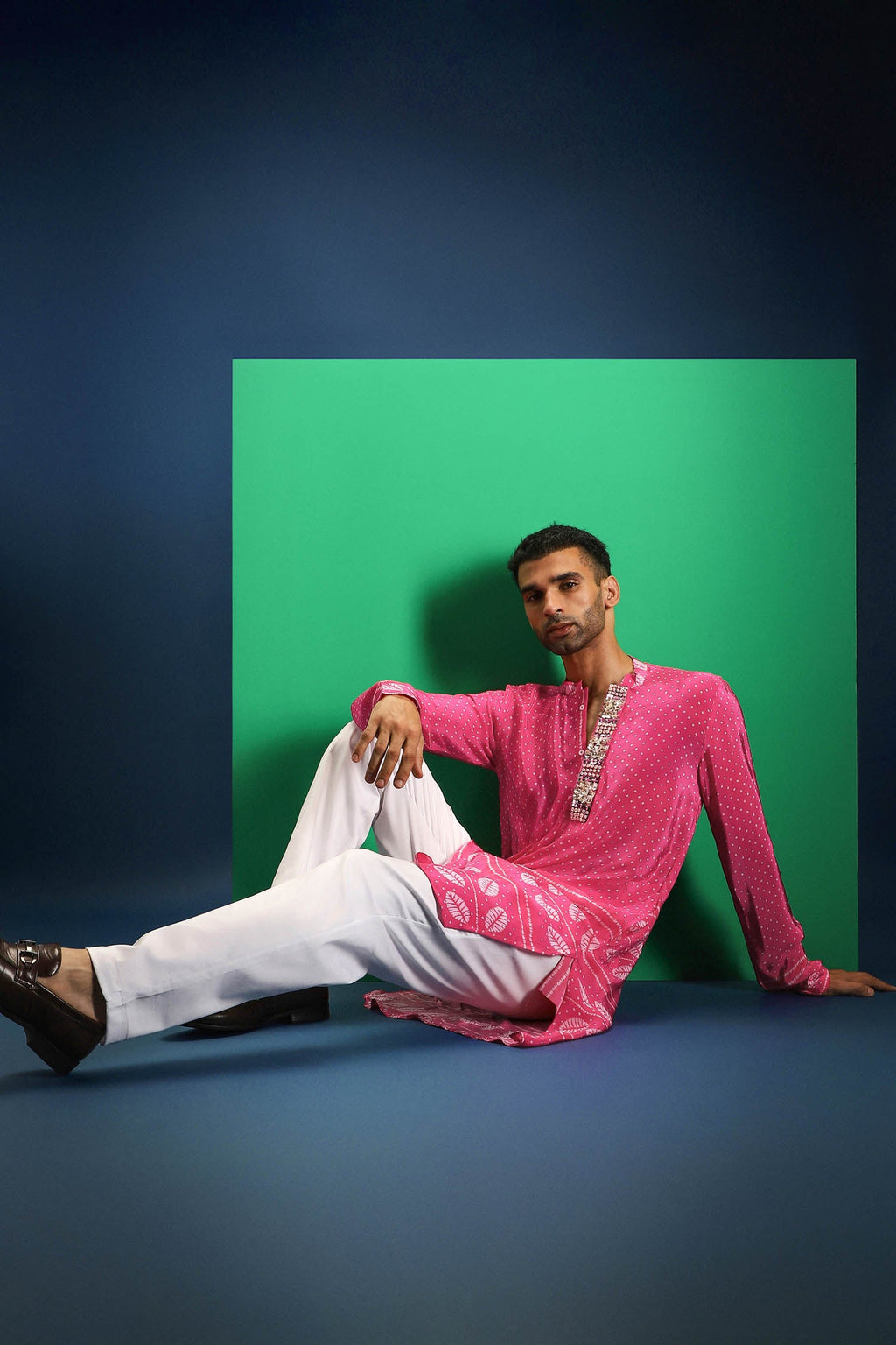 Pink Rai Bandhani Kurta - Pink