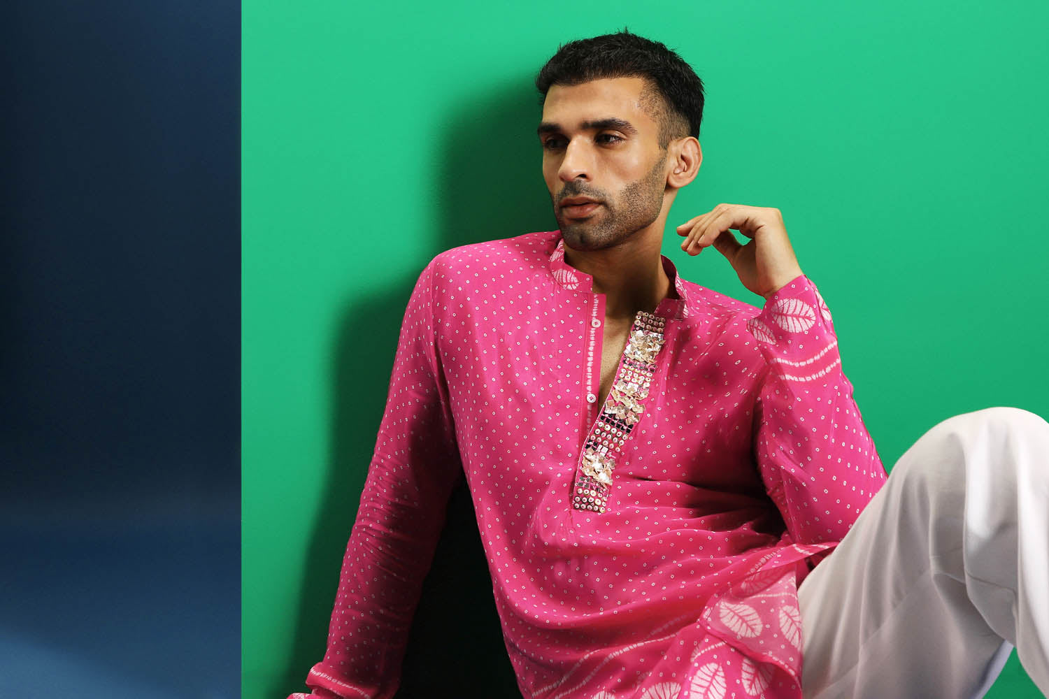 Pink Rai Bandhani Kurta - Pink