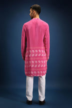 Pink Rai Bandhani Kurta - Pink