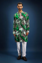 Banana leaf print kurta - Green