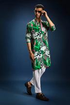Banana leaf print kurta - Green