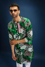 Banana leaf print kurta - Green
