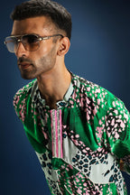 Banana leaf print kurta - Green