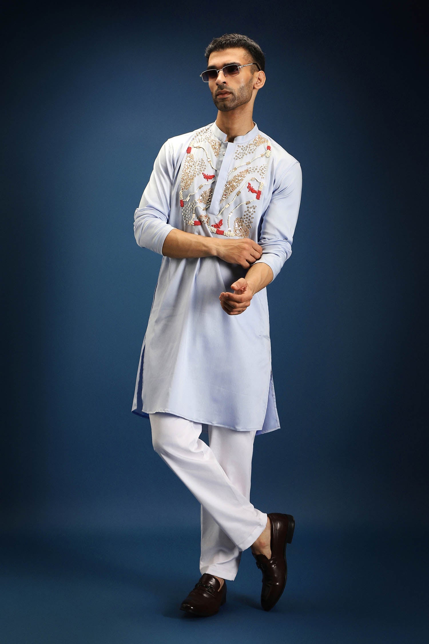 Rhythm Kurta - Powder Blue