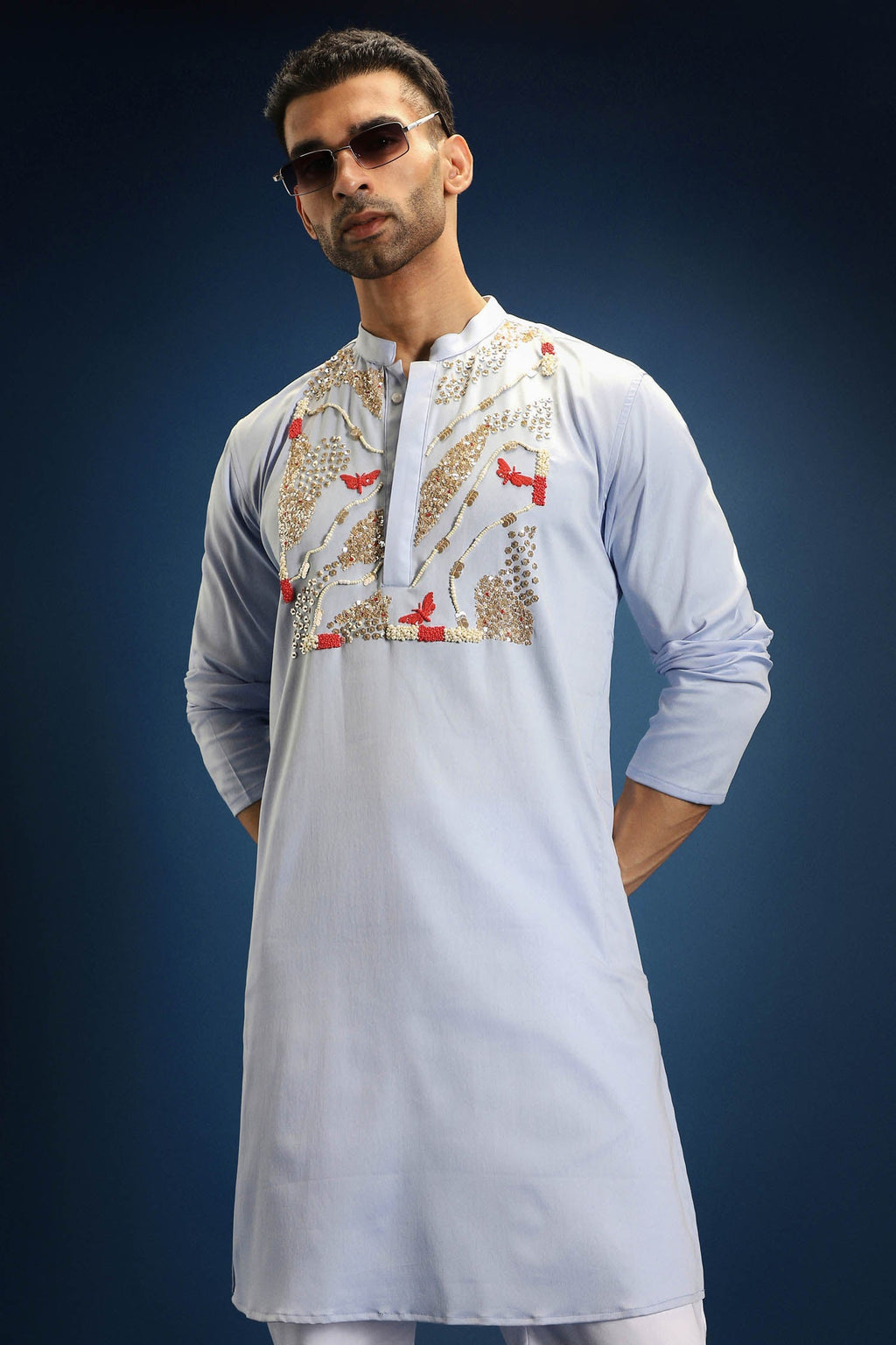 Rhythm Kurta - Powder Blue