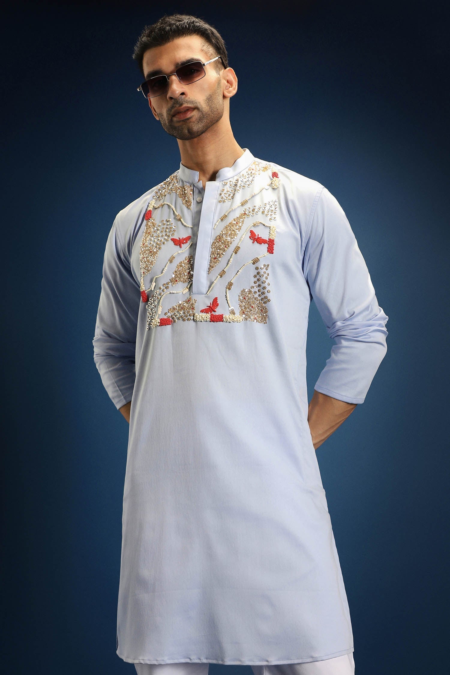 Rhythm Kurta - Powder Blue