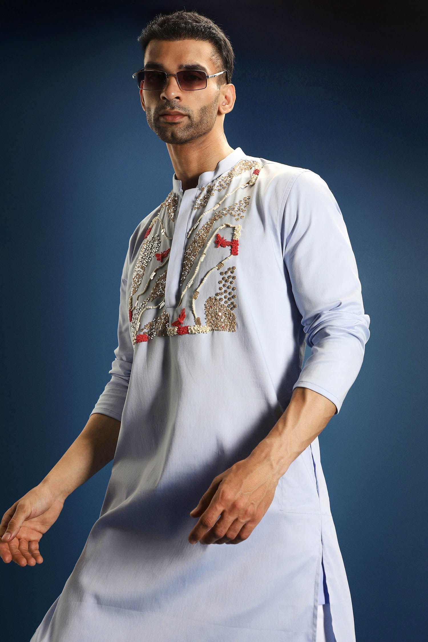 Rhythm Kurta - Powder Blue