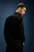 Narasimha (Lion) Hand Embroidered Designer Shirt - Black