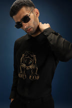 Black Panther - Hand Embroidered Designer Shirt - Black