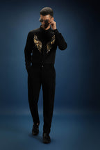 Fly(Wings) Hand Embroidered Designer Shirt - Black