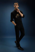 Sone Ki Bandook(Gun)- Hand Embroidered Designer Shirt - Black