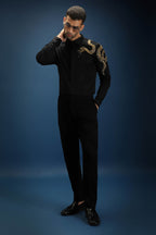 Viper(Snake) - Hand Embroidered Designer Shirt - Black