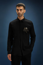 Baazigar - Hand Embroidered Designer Shirt - Black