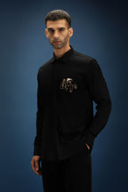 Baazigar - Hand Embroidered Designer Shirt - Black