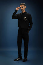 Baazigar - Hand Embroidered Designer Shirt - Black