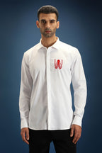 OCTOPUS- Hand Embroidered Designer Shirt - White