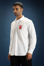OCTOPUS- Hand Embroidered Designer Shirt - White