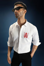 OCTOPUS- Hand Embroidered Designer Shirt - White