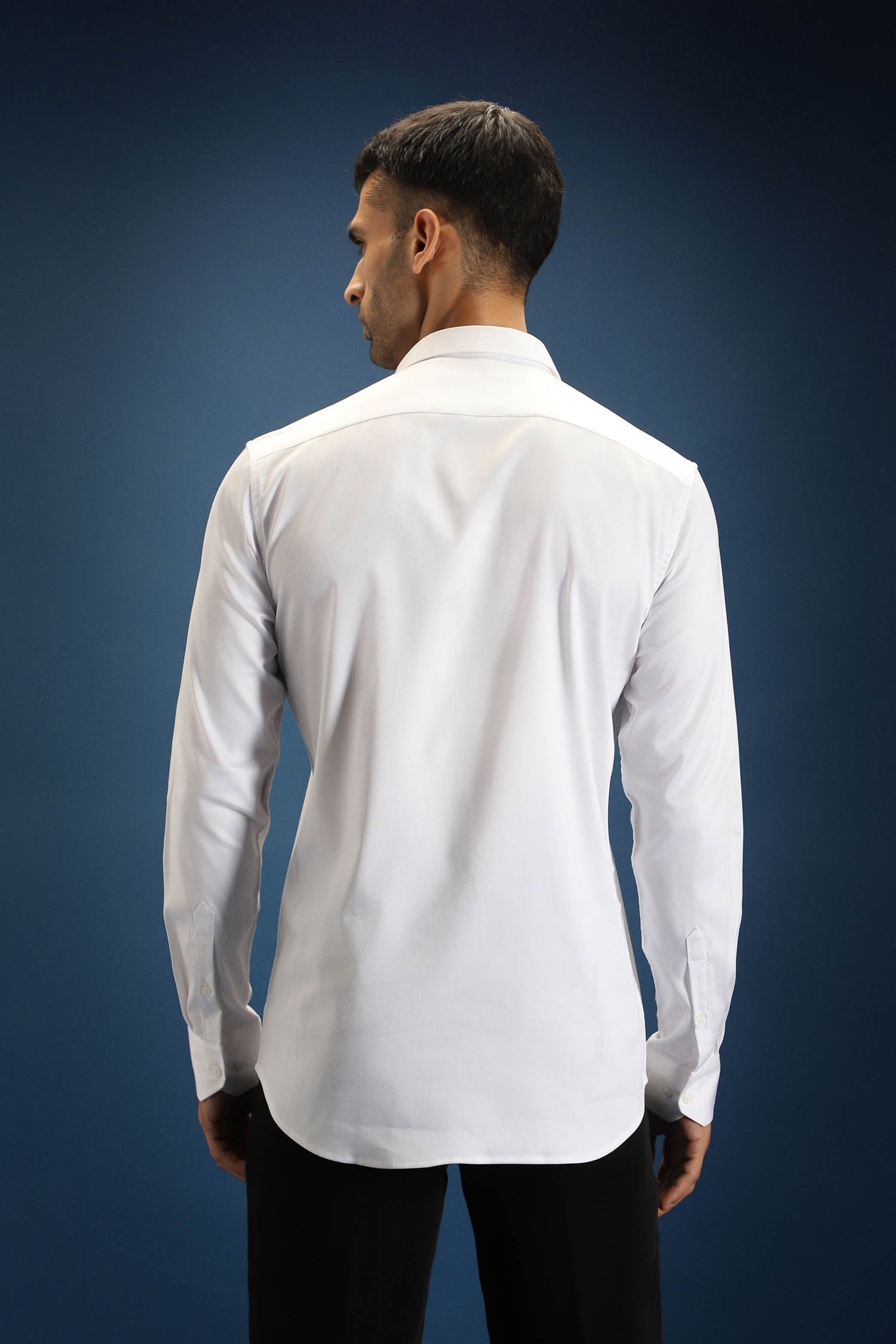 Collar  Bumblebee Hand Embroidered Designer Shirt - White