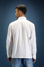 Flourish(Flower)- Hand Embroidered Designer Shirt - White