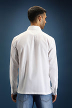 Blossom(Flower)- Hand Embroidered Designer Shirt - White