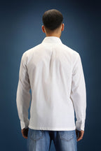 Flow Patch Hand Embroidered Designer Shirt - White