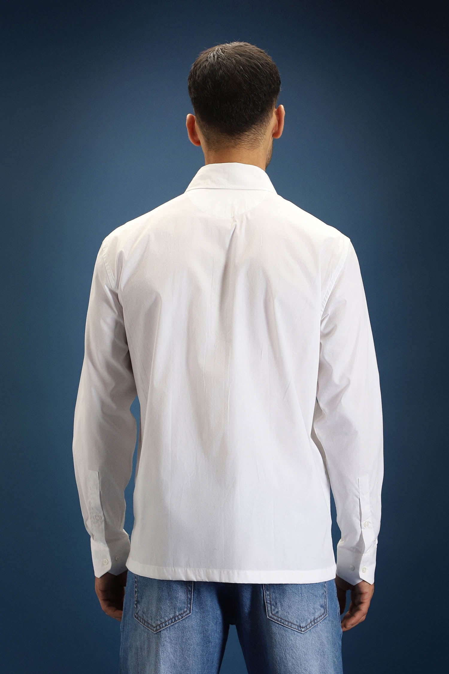 Flow Patch Hand Embroidered Designer Shirt - White