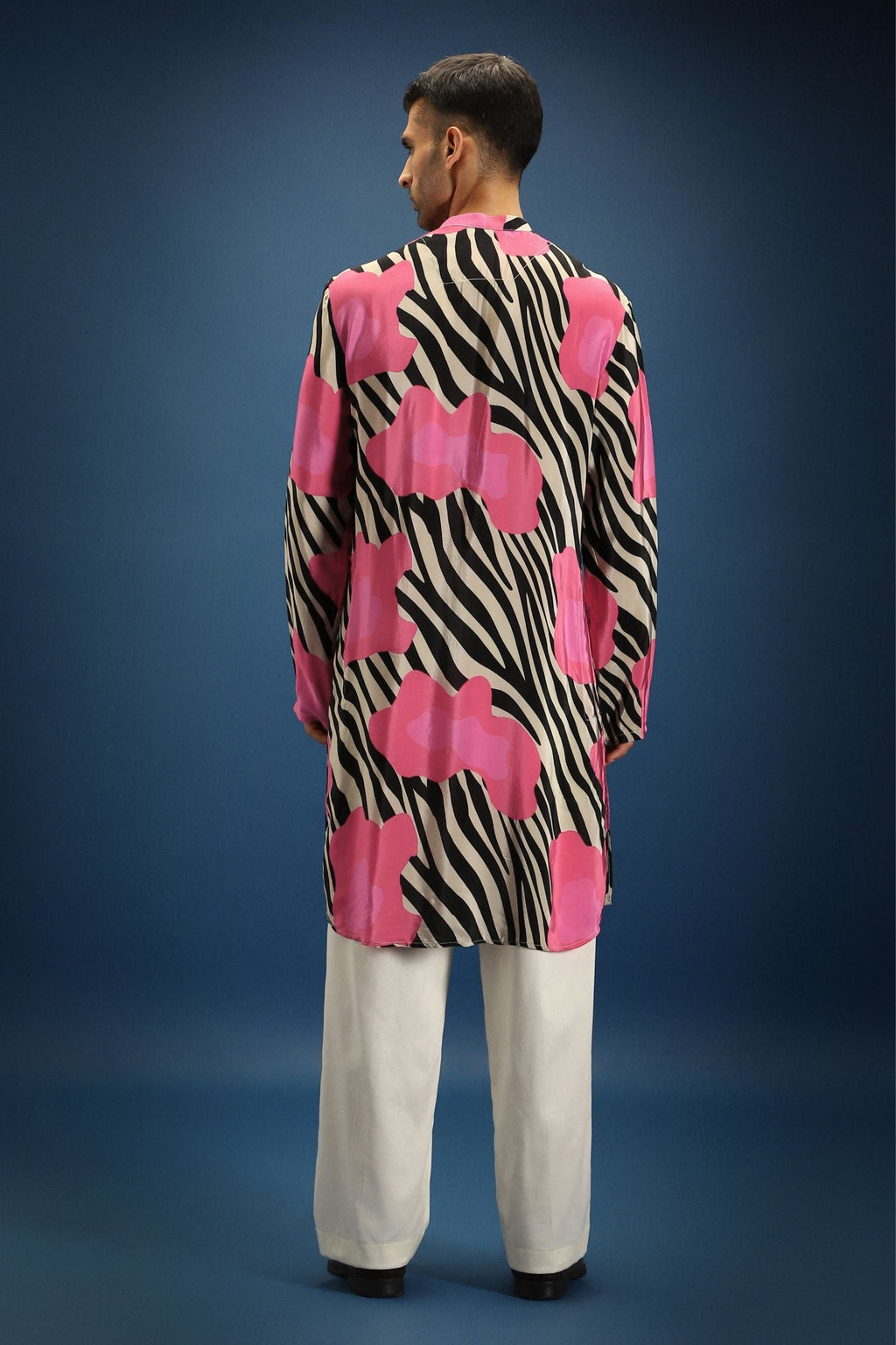 Wild Striped Printed Designer Kurta - Black and White