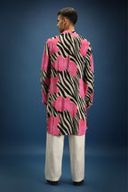 Wild Striped Printed Designer Kurta - Black and White