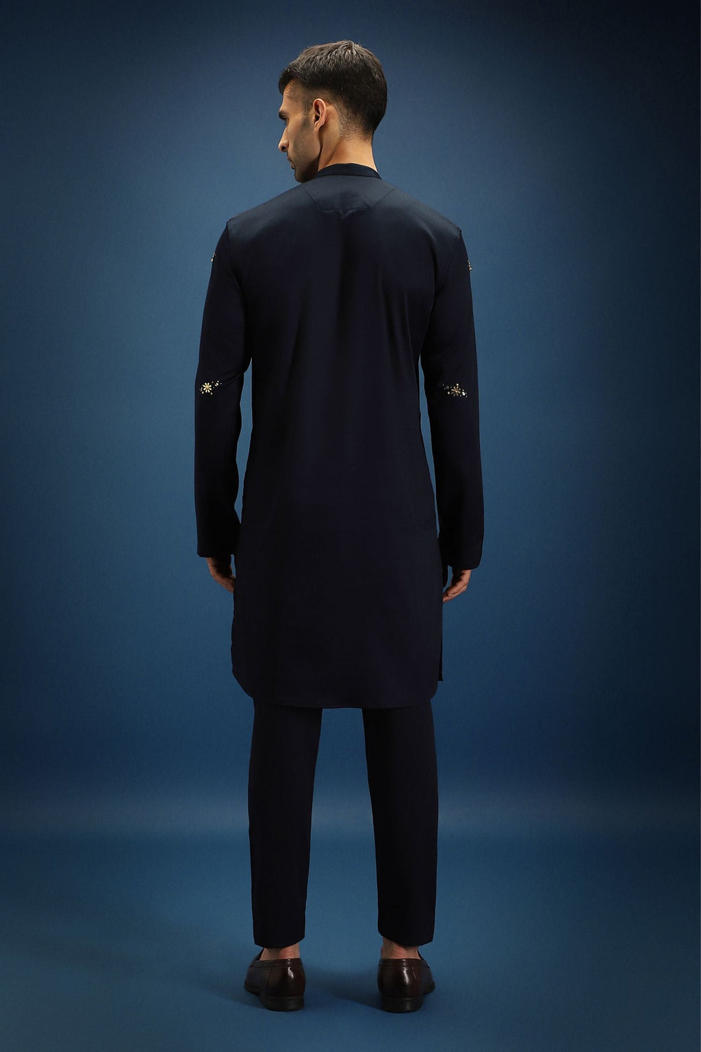 Tussie Mussie Hand Embroidered Designer Kurta - Navy