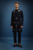 Tussie Mussie Hand Embroidered Designer Kurta - Navy