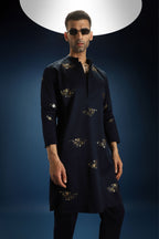 Tussie Mussie Hand Embroidered Designer Kurta - Navy