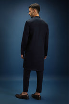 BumbleBee Hand Embroidered Designer Kurta - Navy