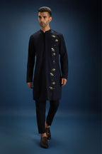 BumbleBee Hand Embroidered Designer Kurta - Navy