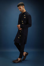 BumbleBee Hand Embroidered Designer Kurta - Navy
