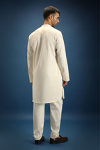 TWIG Hand Embroidered Designer Kurta - Ivory