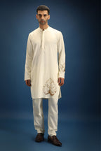 TWIG Hand Embroidered Designer Kurta - Ivory