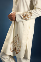 TWIG Hand Embroidered Designer Kurta - Ivory